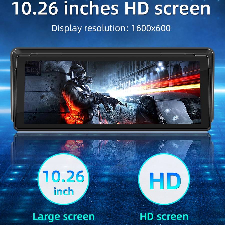 B5313 10.26 inch Portable Car MP5 Player Support CarPlay / Android Auto(Black)