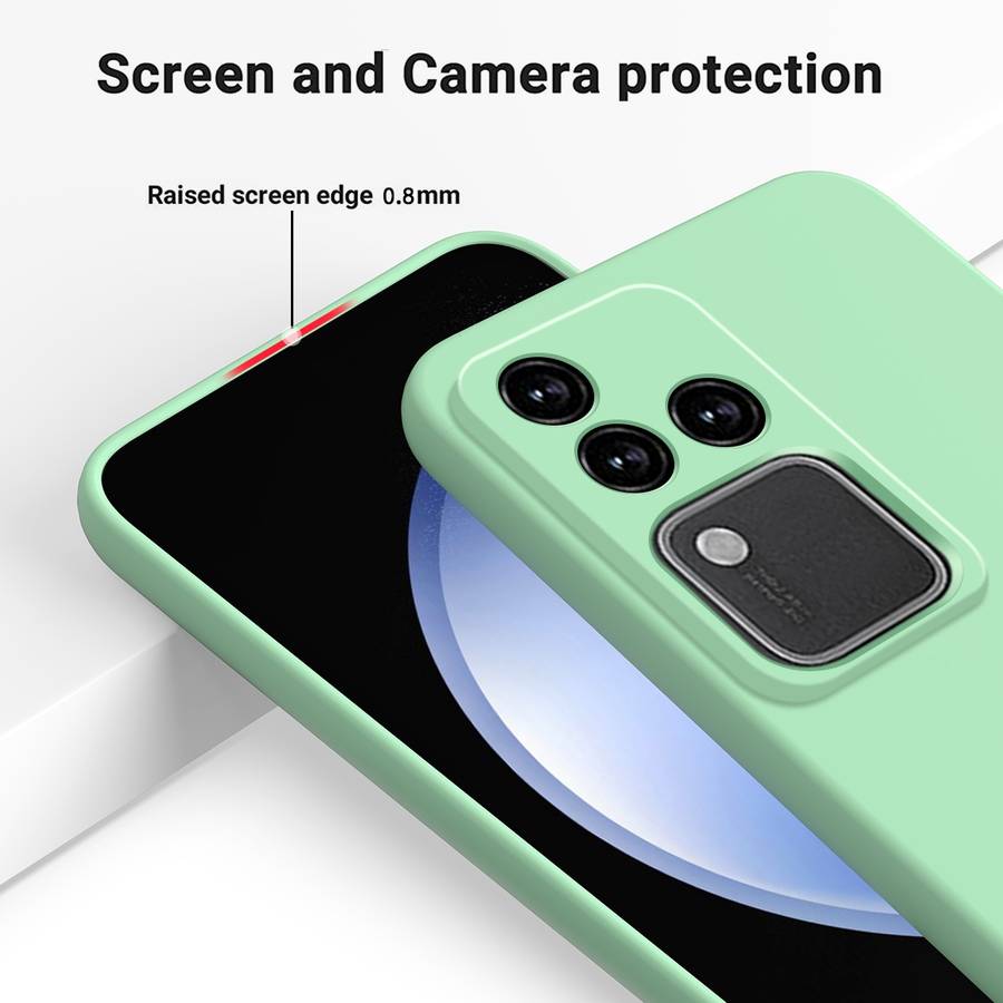 For vivo S18 / S18 Pro / V30 / V30 Pro Solid Color Liquid Silicone Dropproof Full Coverage Phon