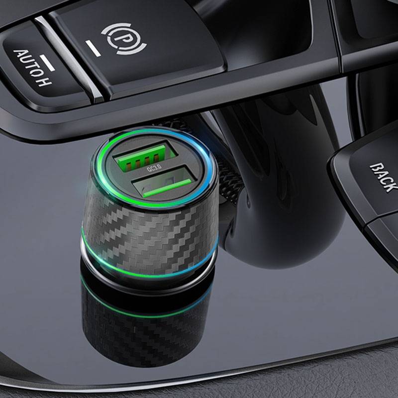 BOROFONE BZ21A Brilliant QC3.0 Dual USB Ports Fast Charging Car Charger(Black)