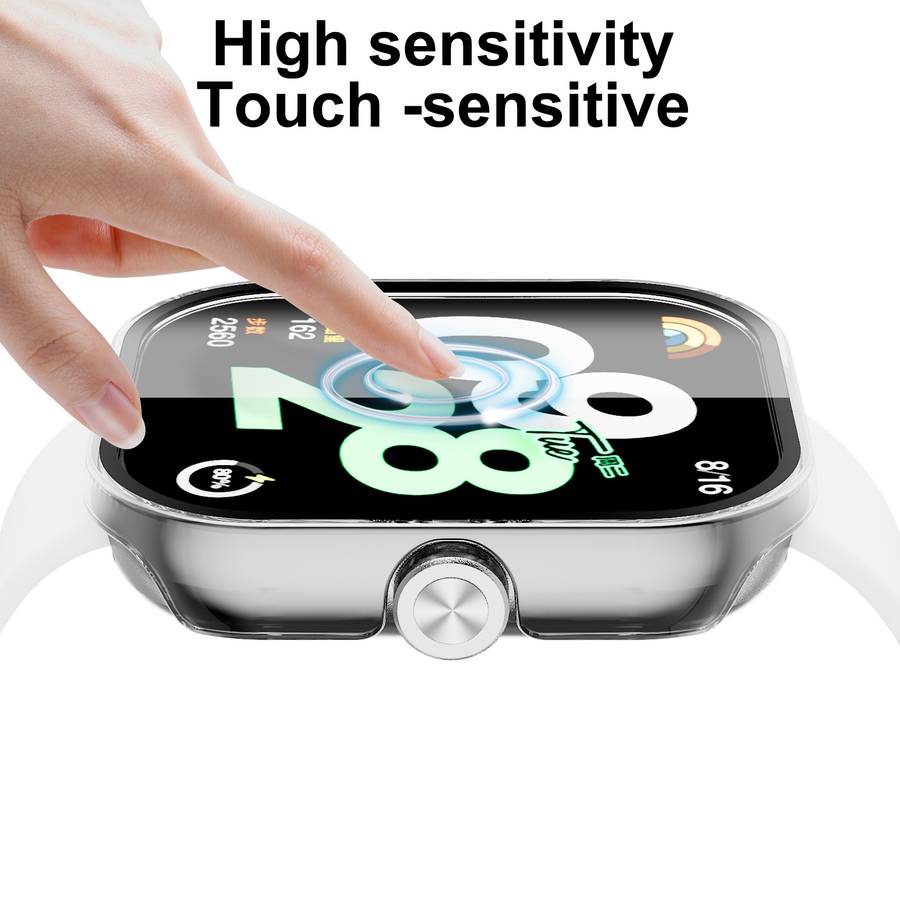 For Redmi Watch 4 PC + Tempered Glass Integrated Watch Protective Case(Black)