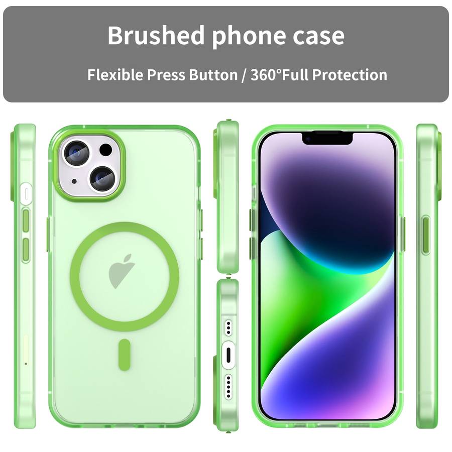 For iPhone 16 Plus MagSafe Frosted Translucent TPU + PC Full Coverage Phone Case(Green)