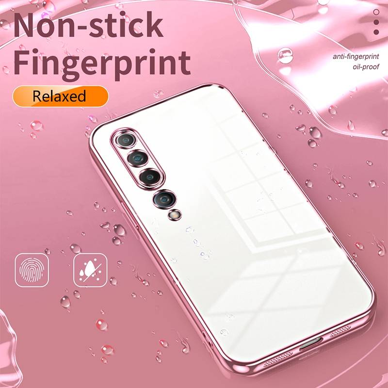 For Xiaomi Mi 10 5G Transparent Plating Fine Hole Phone Case(Gold)