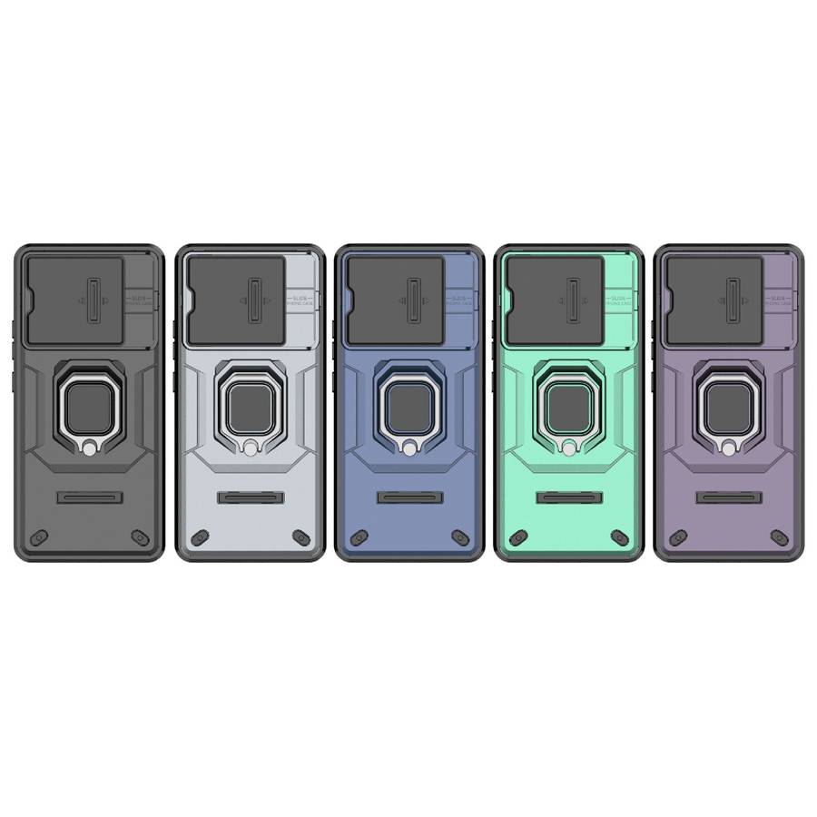 For vivo iQOO Z9 Turbo 5G Sliding Camshield TPU + PC Shockproof Phone Case with Holder(Black)