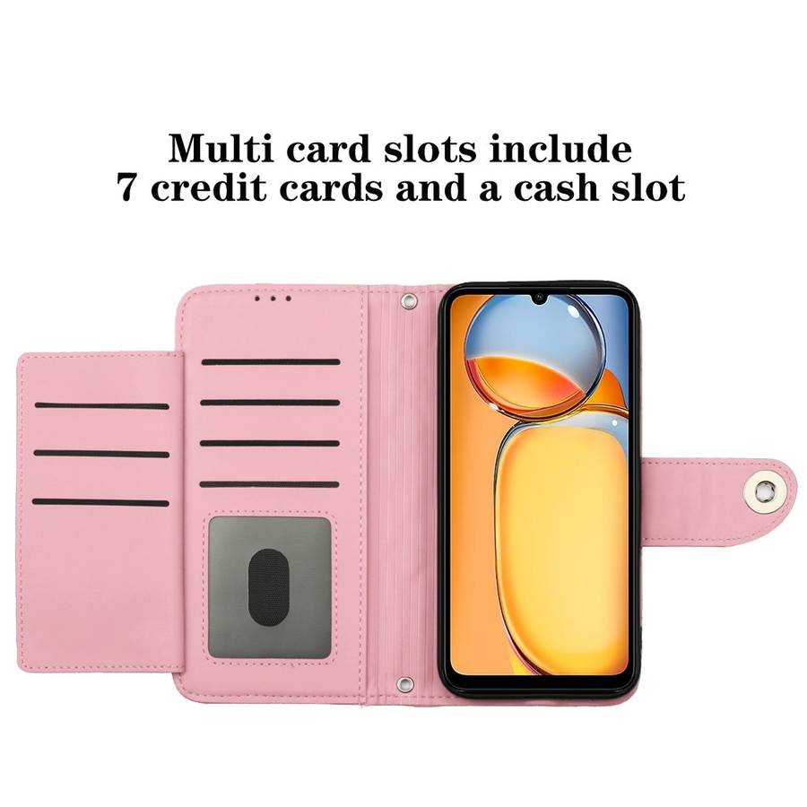 For Xiaomi Redmi 13C 4G Rhombic Texture Flip Leather Phone Case with Lanyard(Pink)