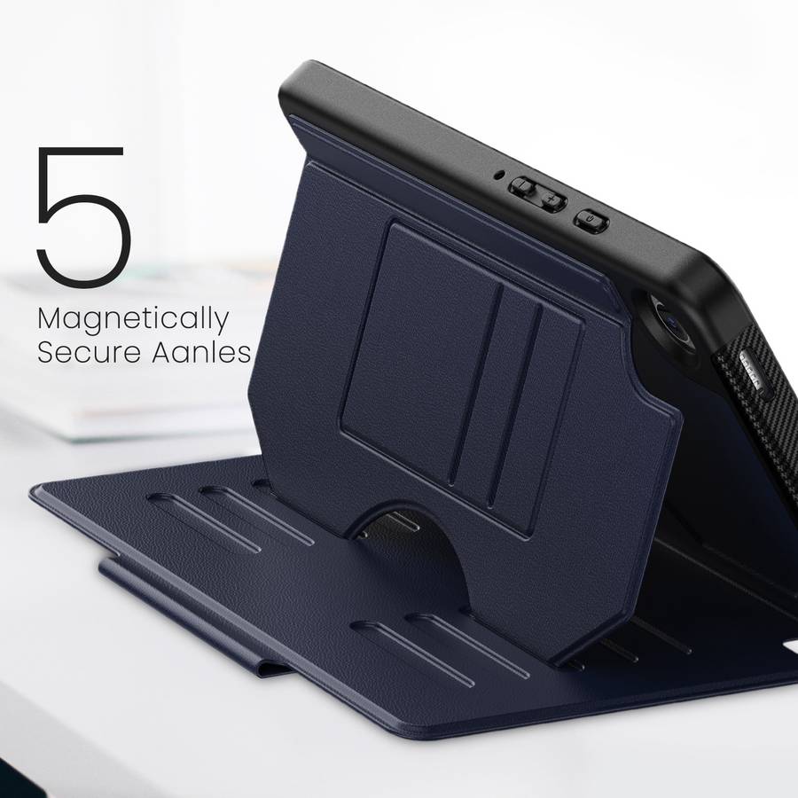 For Samsung Galaxy Tab A9 Notebook Magnetic Leather Tablet Case(Navy Blue)