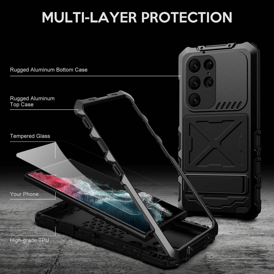 For Samsung Galaxy S24 Ultra 5G R-JUST Life Waterproof Dustproof Shockproof Phone Case(Black)