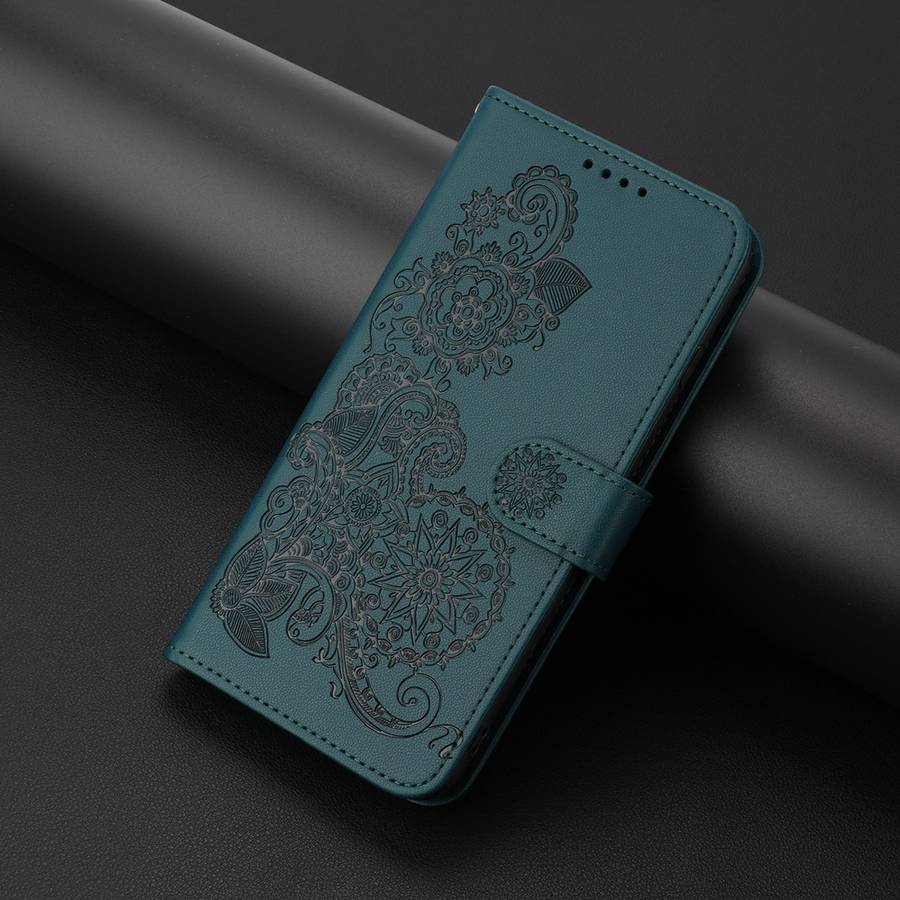 For Infinix Note 40 4G Datura Flower Embossed Flip Leather Phone Case(Dark Green)