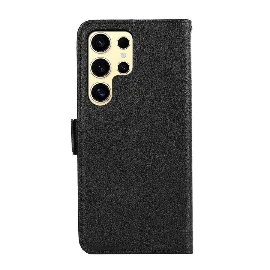 For Samsung Galaxy S23 Ultra 5G ABEEL Side-Magnetic Litchi Pattern Leather RFID Phone Case(Blac