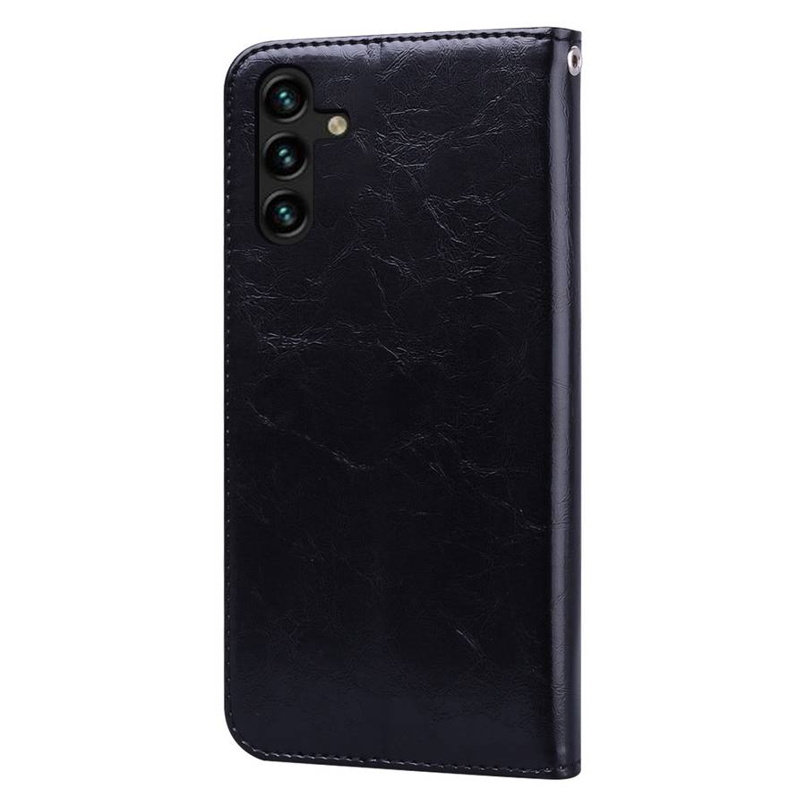 For Samsung Galaxy A04 / A04s Oil Wax Texture Shockproof Flip Leather Phone Case(Black)