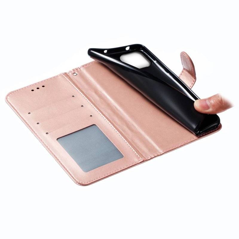 For Realme C12 Sun Mandala Embossing Pattern Phone Leather Case(Rose Gold)