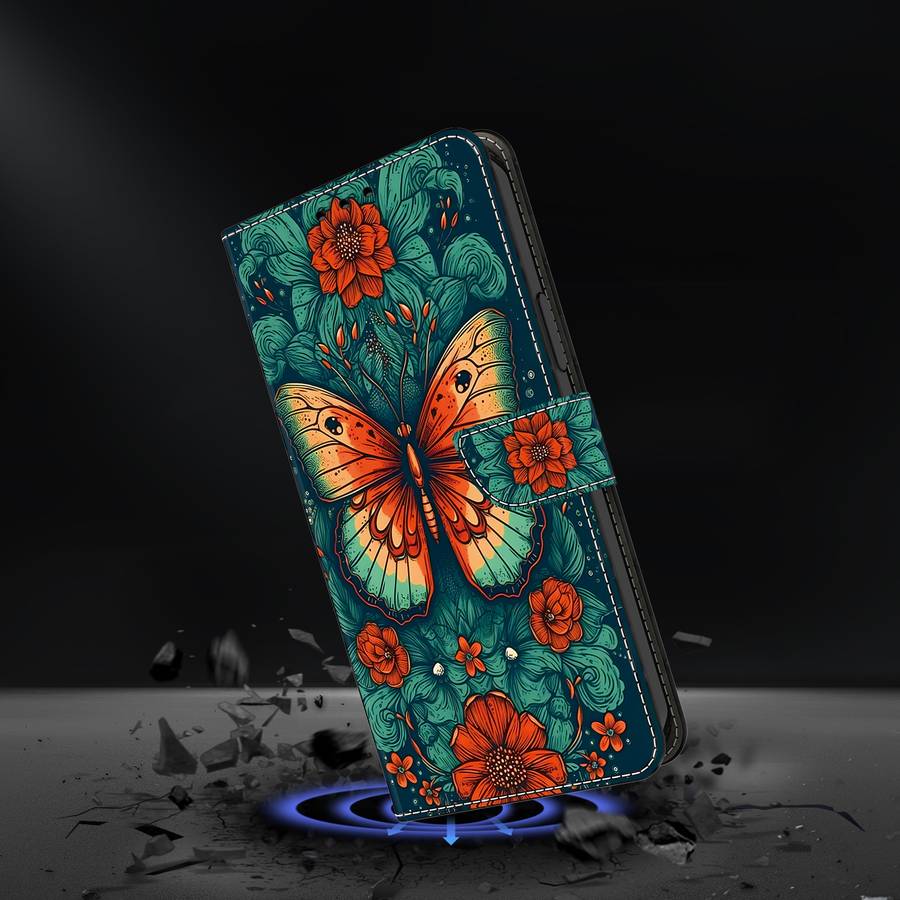 For Xiaomi Redmi Note 12 5G Global Crystal Painted Leather Phone case(Flower Butterfly)