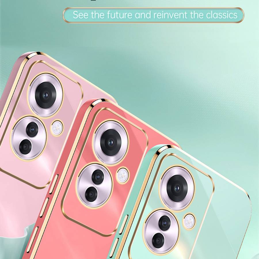 For OPPO Reno11 F XINLI Straight 6D Plating Gold Edge TPU Phone Case(Black)