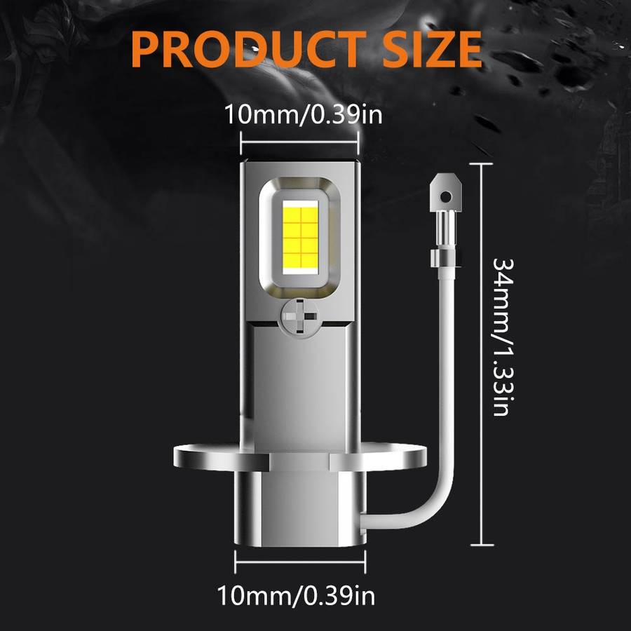 H3 Pair 15W 1500lm 6000K Car LED Direct Plug-in Headlight Bulb