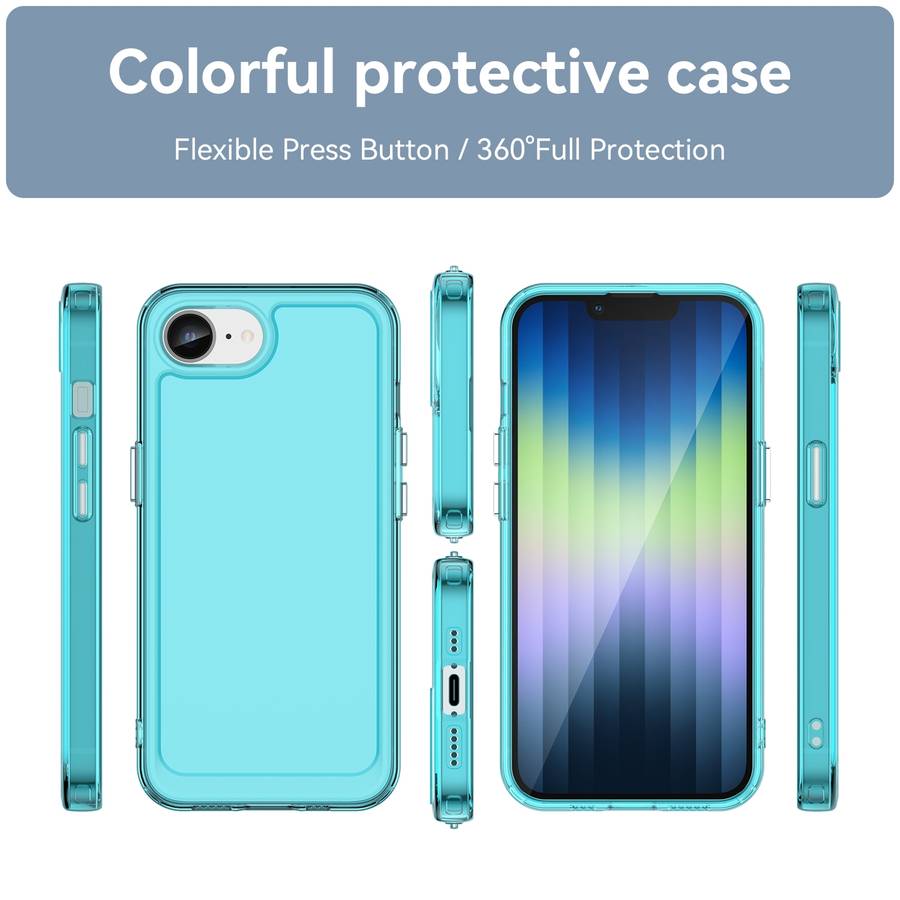 For iPhone SE 2024 Candy Series TPU Phone Case(Transparent Blue)