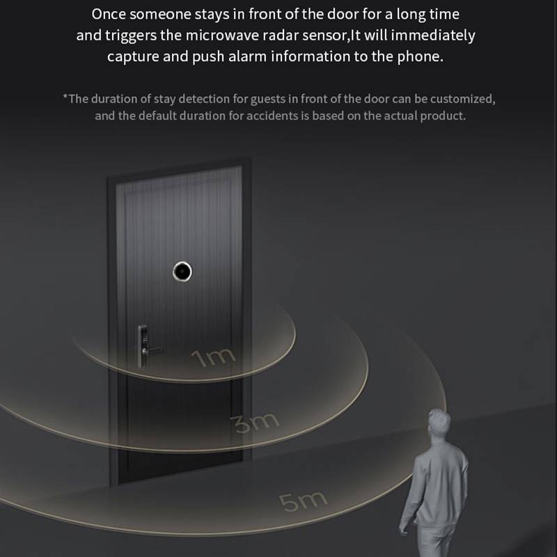S50S 4.3 inch IPS LCD Screen 1080P Infrared Night Vision WiFi Smart Cat Eye Video Doorbell(Black)