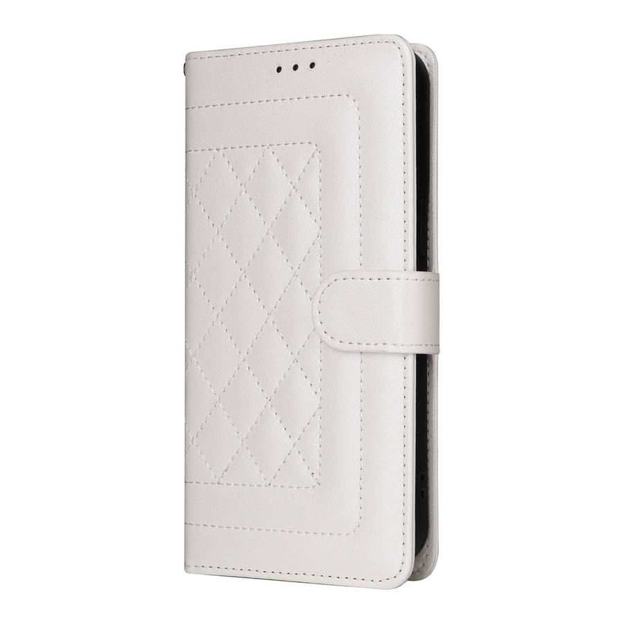 For Samsung Galaxy A55 Diamond Lattice Leather Flip Phone Case(White)