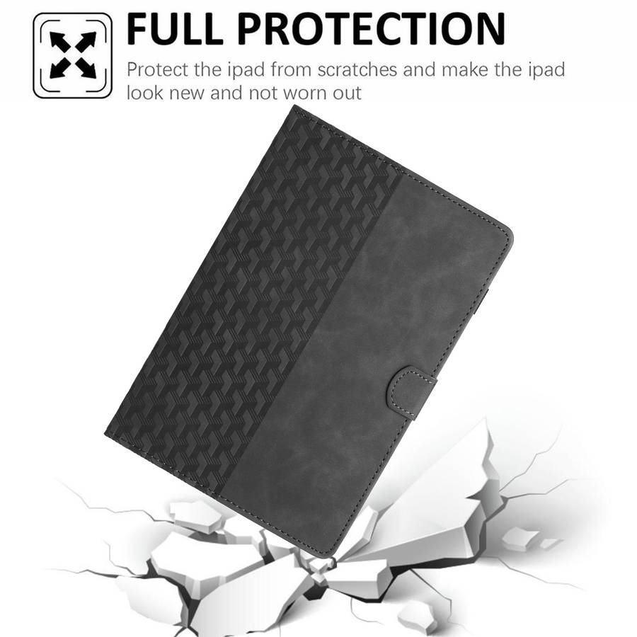 For iPad mini 5 / 4 / 3 / 2 / 1 Building Blocks Embossed Leather Smart Tablet Case(Black)