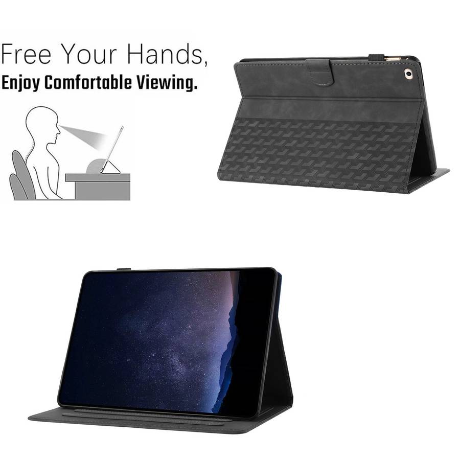 For iPad mini 5 / 4 / 3 / 2 / 1 Building Blocks Embossed Leather Smart Tablet Case(Black)