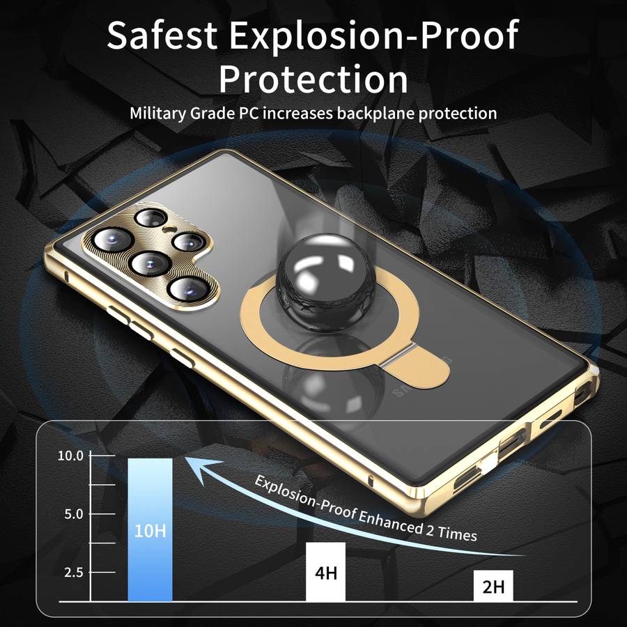 For Samsung Galaxy S23 Ultra 5G MagSafe Magnetic Privacy Frosted Tempered Glass Holder Phone Ca