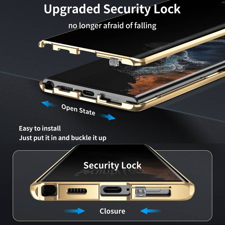 For Samsung Galaxy S23 Ultra 5G MagSafe Magnetic Privacy Frosted Tempered Glass Holder Phone Ca
