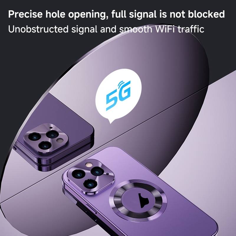 For iPhone 15 Pro Magnetic HD Tempered Glass Phone Case(Dark Blue)