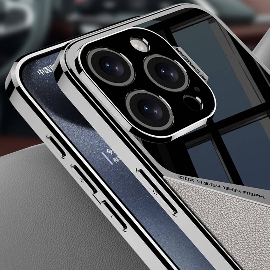 For iPhone 15 Pro Max GKK Leather Electroplating Supersonic Speed Shockproof Phone Case(Carbon