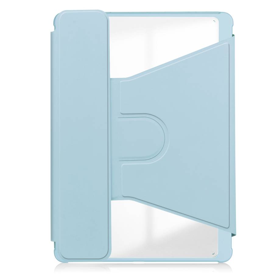 For iPad Pro 13 2024 Transparent Rotation Smart Leather Tablet Case with Keyboard(Sky Blue)