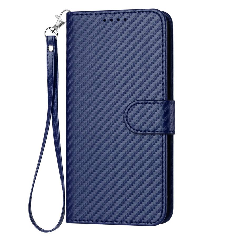 For Realme C55 4G Global / Narzo N55 YX0070 Carbon Fiber Buckle Leather Phone Case with Lanyard
