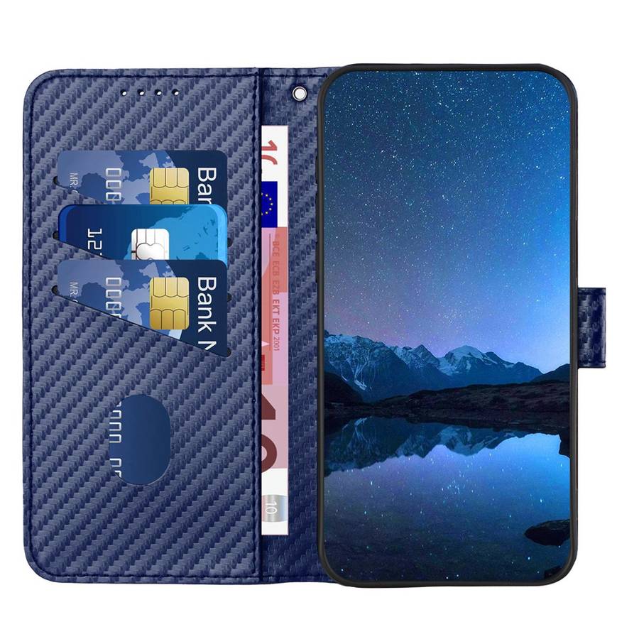 For Realme C55 4G Global / Narzo N55 YX0070 Carbon Fiber Buckle Leather Phone Case with Lanyard
