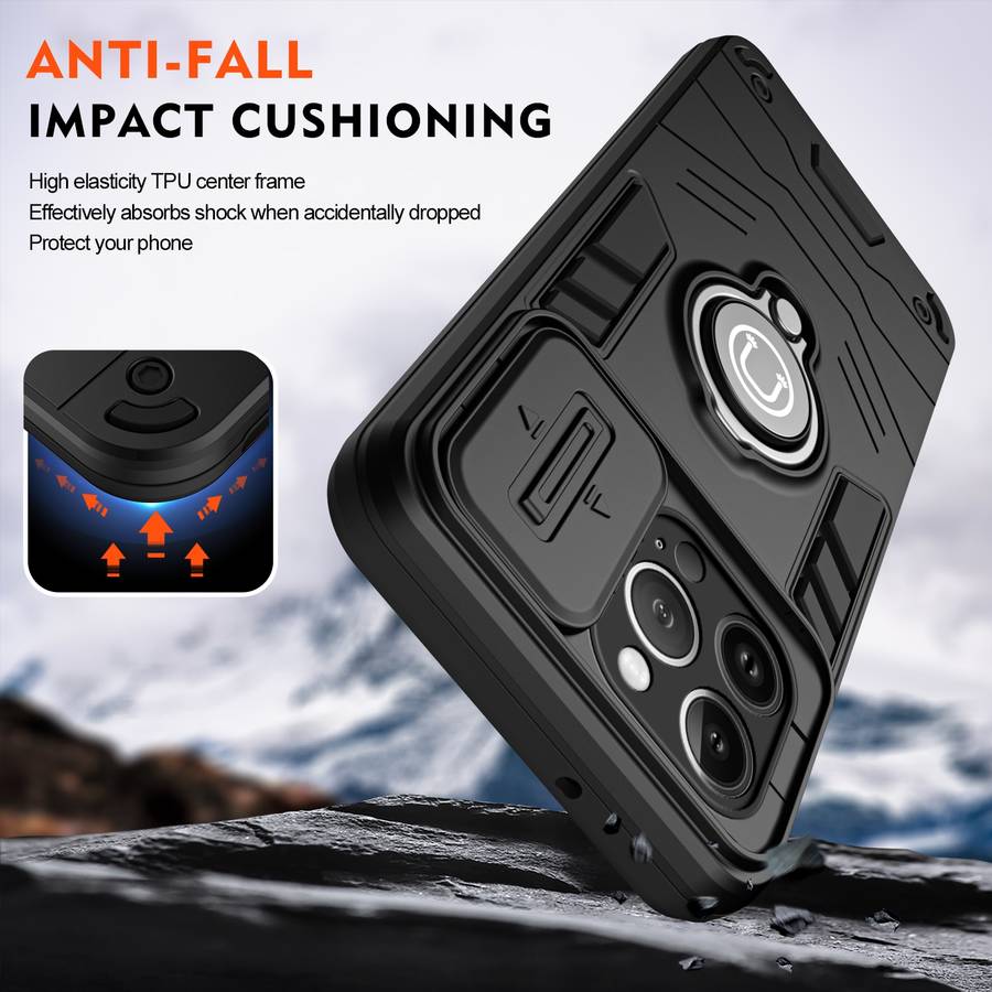 For iPhone 13 Pro Max Camshield Ring Holder Phone Case(Black)