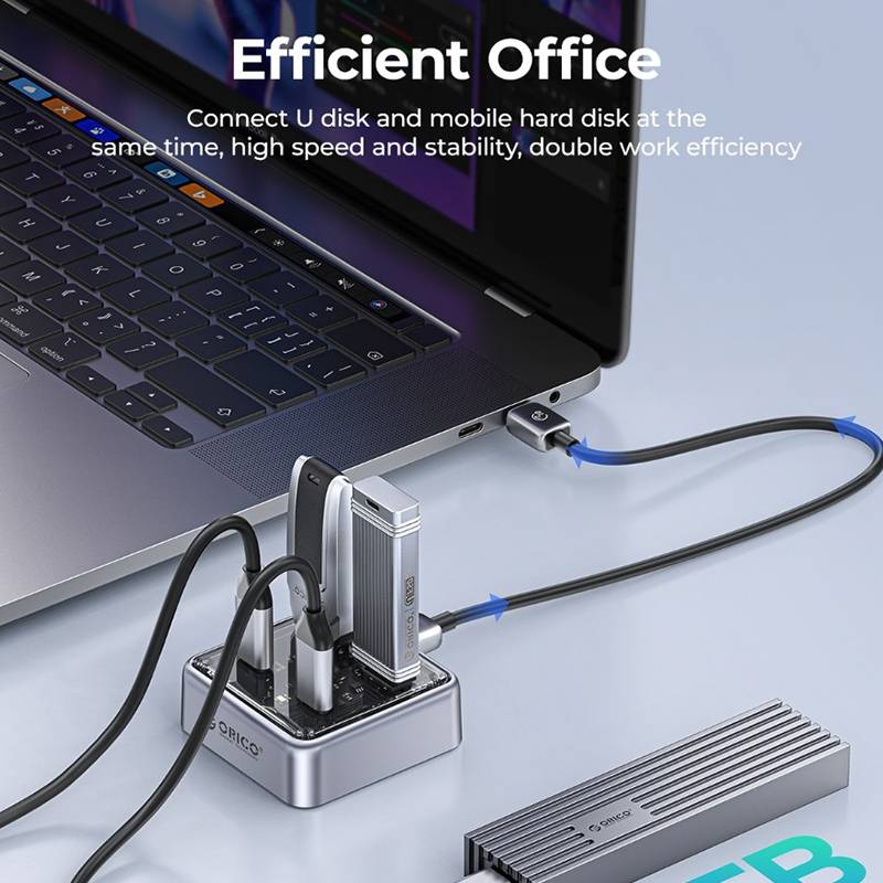 ORICO XHJ2U2C-G2 4-Port Compact Zinc Alloy USB 3.0 HUB Expand Converter(Silver)