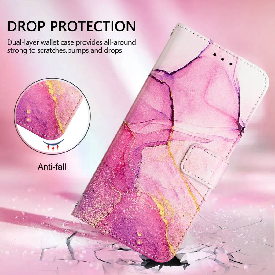 For vivo X100 Pro PT003 Marble Pattern Flip Leather Phone Case(Pink Purple Gold)