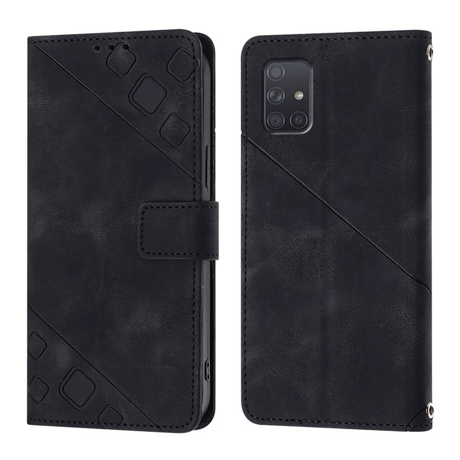 For Samsung Galaxy A71 4G Skin Feel Embossed Leather Phone Case(Black)