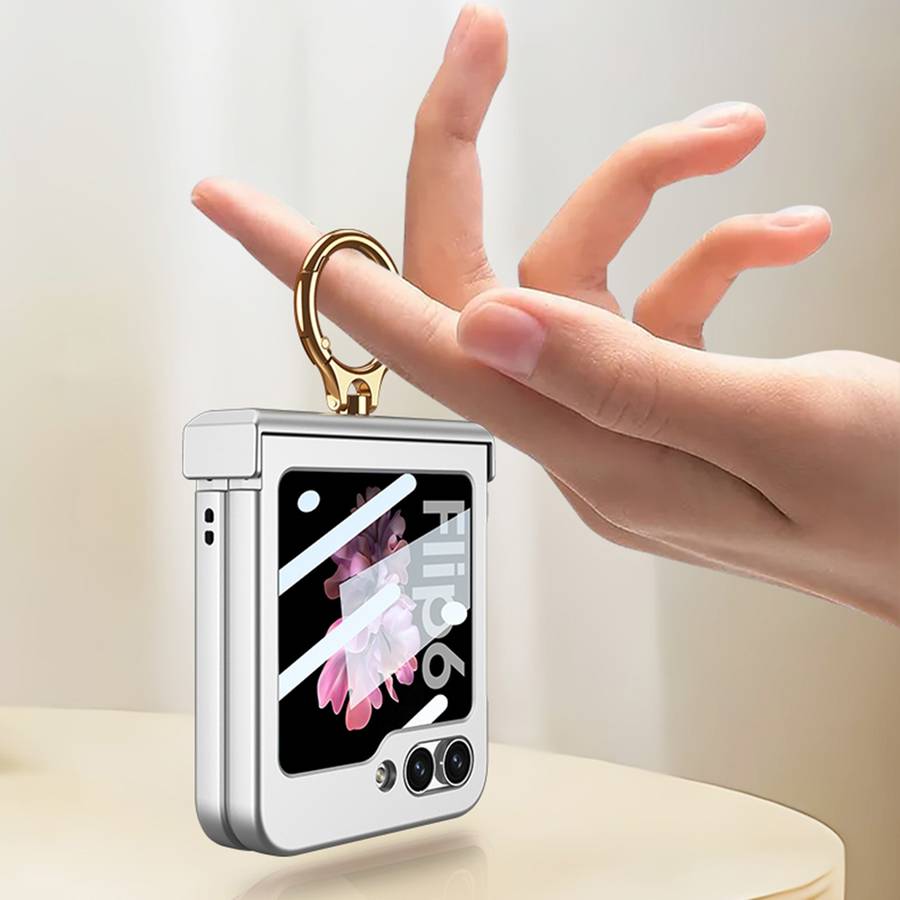 For Samsung Galaxy Z Flip6 GKK Integrated Ultra-thin Hinge Full Coverage Phone Case with Ring(T