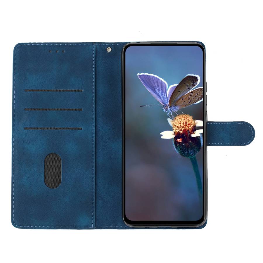 For Xiaomi Redmi 13C 4G Global Cherry Blossom Butterfly Skin Feel Embossed PU Phone Case(Blue)