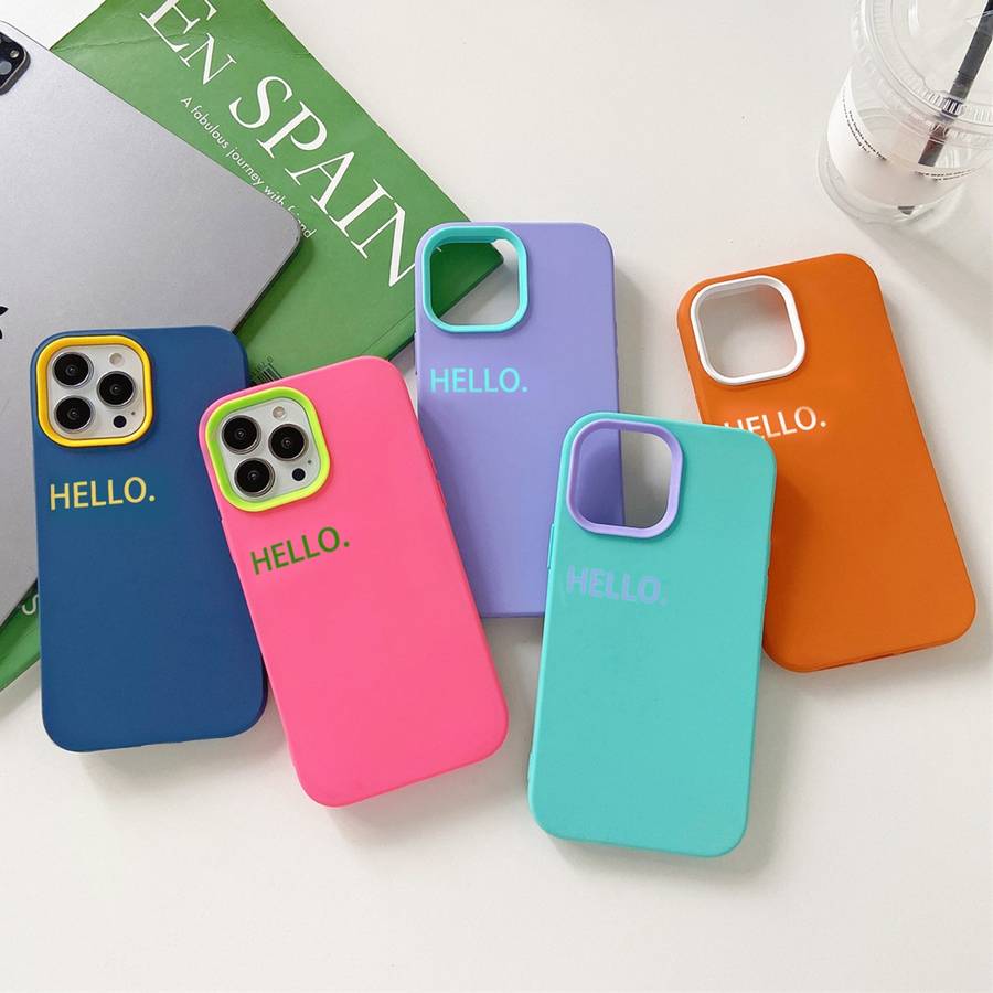 For iPhone 7 / 8 / SE 2022 HELLO Word PC Hybrid TPU Phone Case(Black)