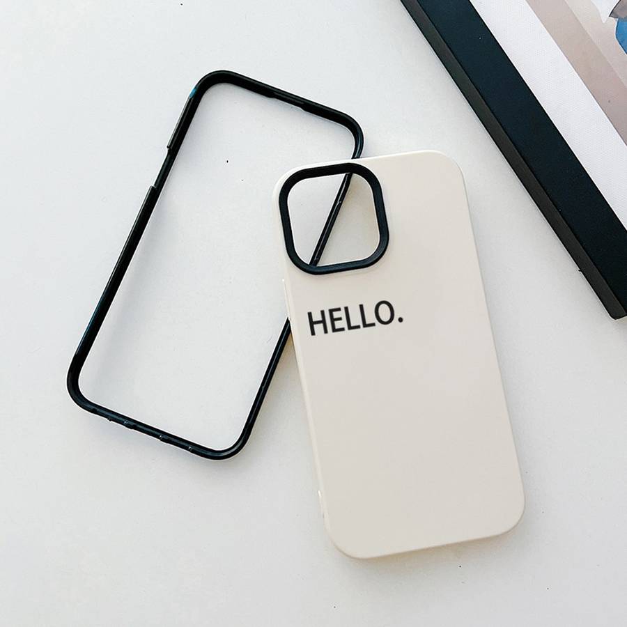 For iPhone 7 / 8 / SE 2022 HELLO Word PC Hybrid TPU Phone Case(Black)