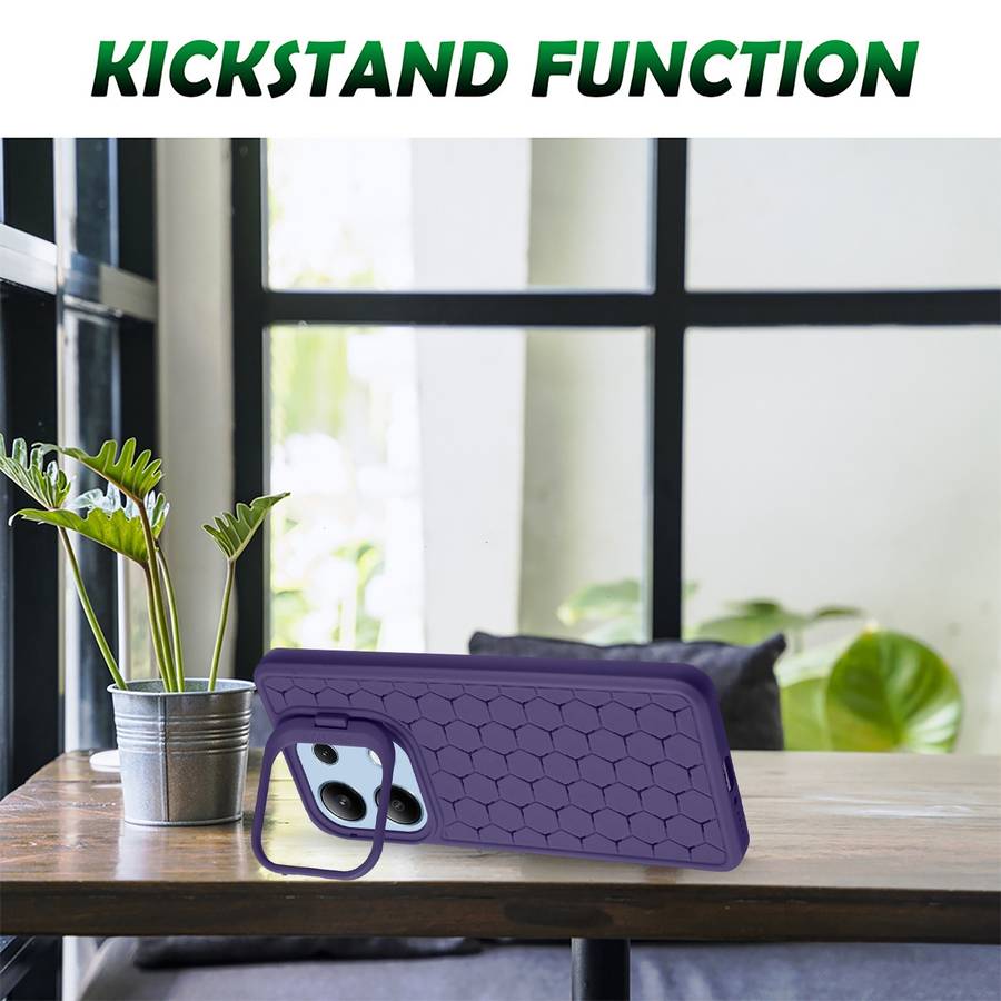For Xiaomi Redmi Note 13 4G Honeycomb Radiating Lens Holder TPU Phone Case(Purple)