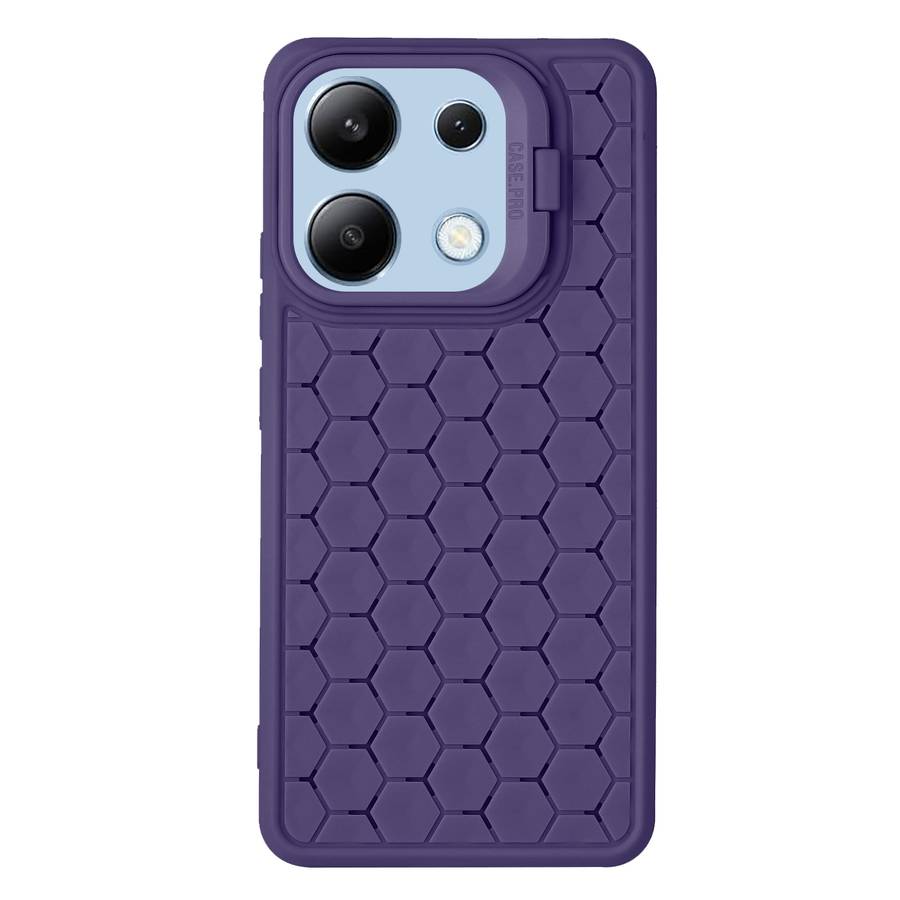For Xiaomi Redmi Note 13 4G Honeycomb Radiating Lens Holder TPU Phone Case(Purple)