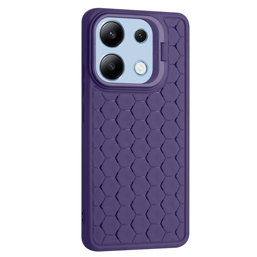 For Xiaomi Redmi Note 13 4G Honeycomb Radiating Lens Holder TPU Phone Case(Purple)