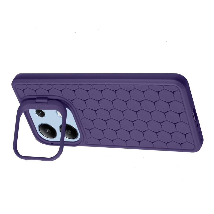 For Xiaomi Redmi Note 13 4G Honeycomb Radiating Lens Holder TPU Phone Case(Purple)
