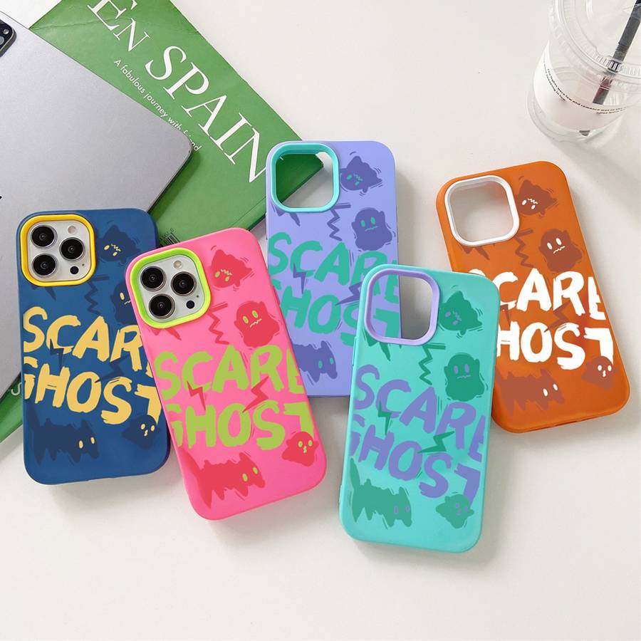 For iPhone 11 Pro Max Scared Ghost PC Hybrid TPU Phone Case(Blue)