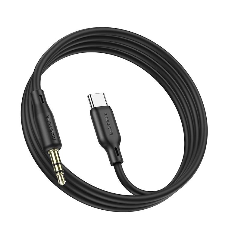 Borofone BL18 AUX Silicone Audio Cable, 3.5mm to Type-C Cable(White)