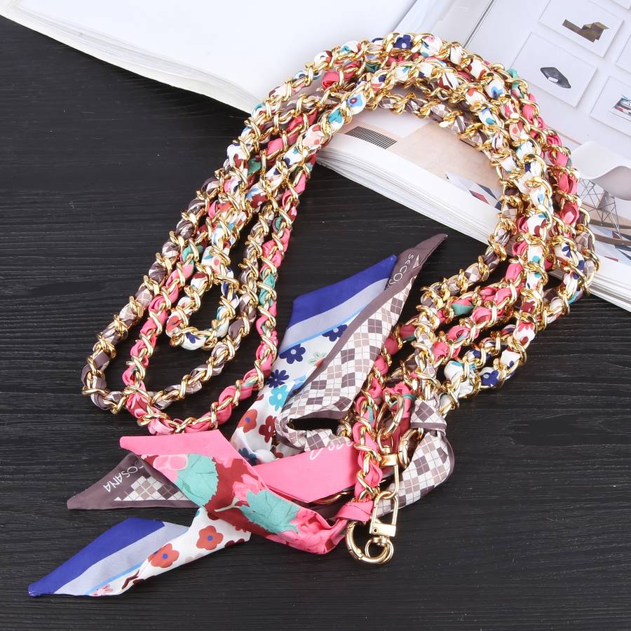 Mobile Phone Anti-lost Silk Scarf Full Coverage Long Lanyard(Rose Red)