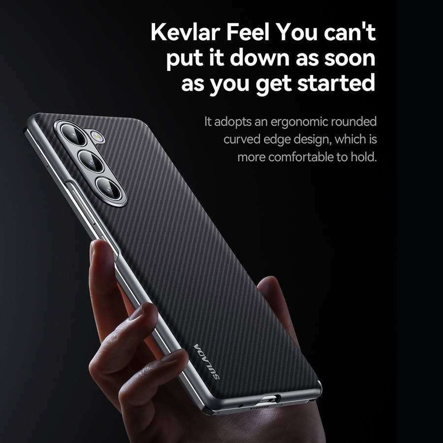 For Samsung Galaxy Z Fold5 SULADA 600D Kevlar Texture PC Shockproof Phone Case(Black)
