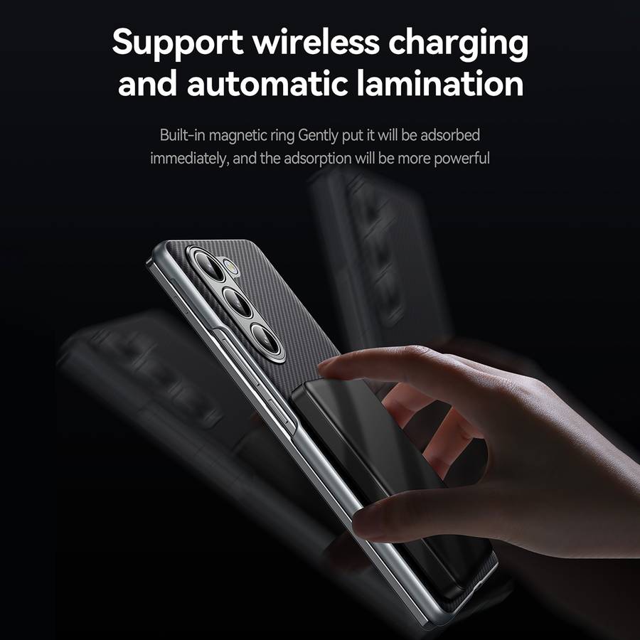 For Samsung Galaxy Z Fold5 SULADA 600D Kevlar Texture PC Shockproof Phone Case(Black)