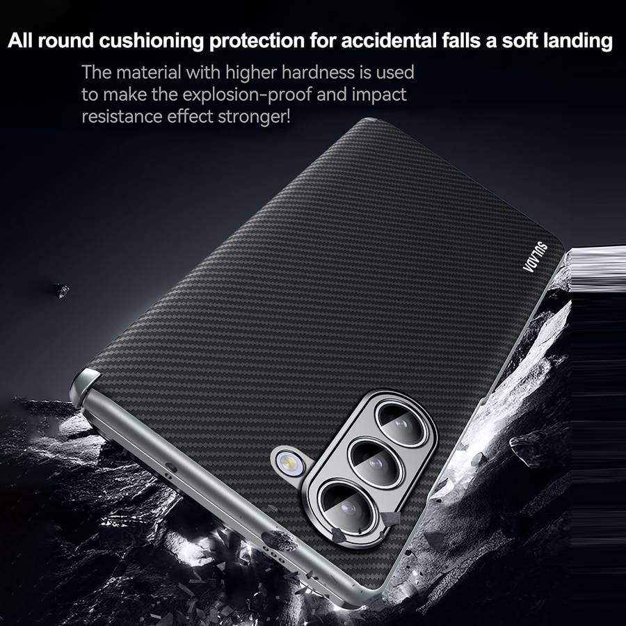 For Samsung Galaxy Z Fold5 SULADA 600D Kevlar Texture PC Shockproof Phone Case(Black)