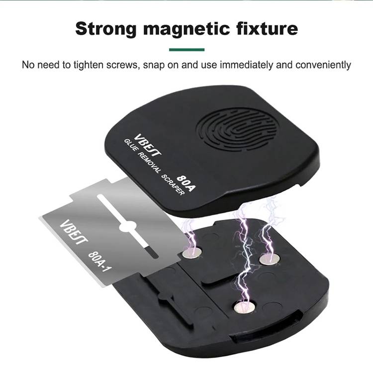 BEST VBST-80A 8 in 1 Stainless Steel Multipurpose Magnetic Double-sided Glue Removal Scraper Se
