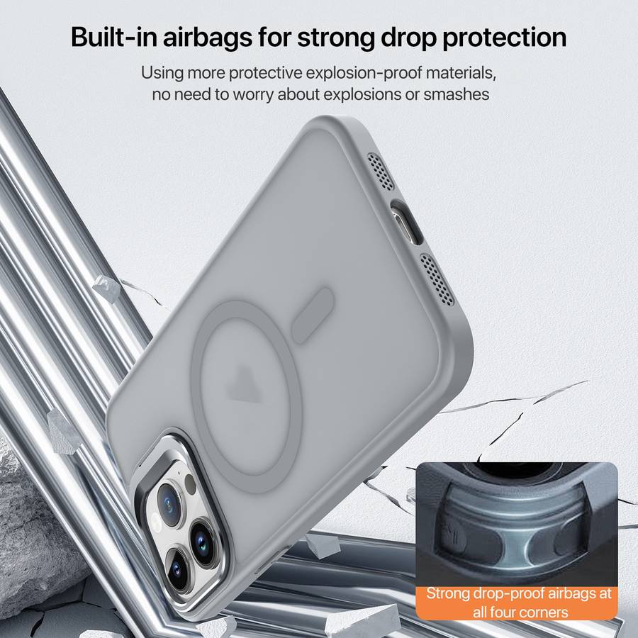 For iPhone 12 mini Skin Feel Lens Holder Magsafe Phone Case(Dark Blue)