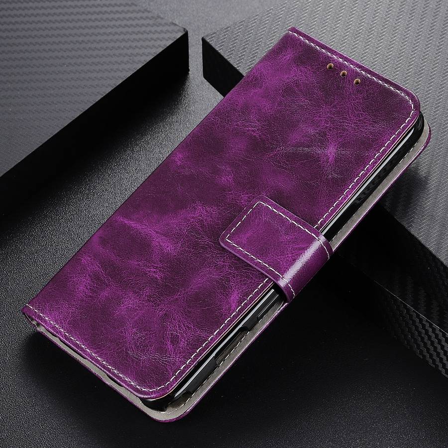 For Samsung Galaxy S24 FE 5G Retro Crazy Horse Texture Leather Phone Case(Purple)